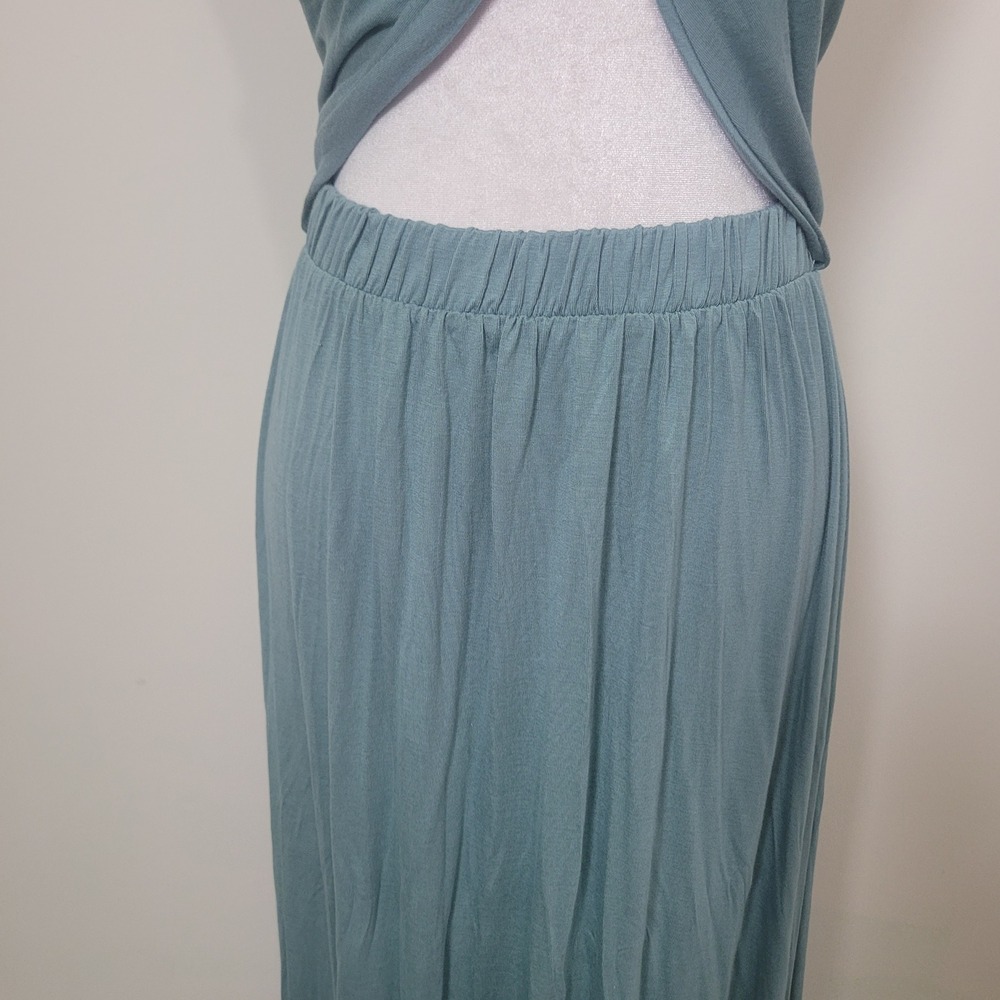 Free‎ People XS Freerest Convertible Maxi Dress Womens Sage Green Wrap Cut-Out - Picture 4 of 10